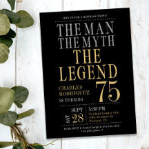 Aniversário de 75 anos O Homem O Mito A Lenda