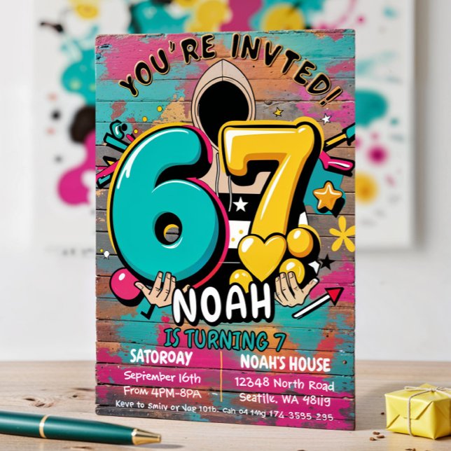 Convite Aniversário de 7 anos (Criador carregado)