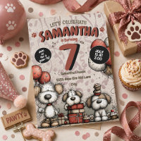 Aniversário de 7 anos da garota cachorrinho rústic