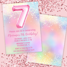 Convite Aniversário de 7 anos do Arco-Íris Rosa