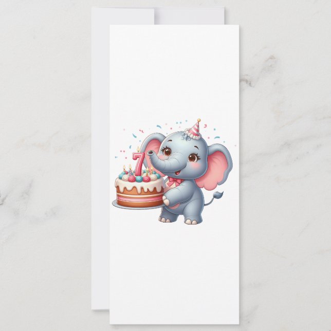 Convite Aniversário de 7 anos do Elefante Fofo (Frente)