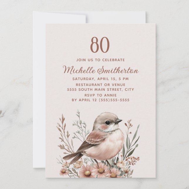 Convite Aniversário de 80 anos do Brown Bird (Frente)
