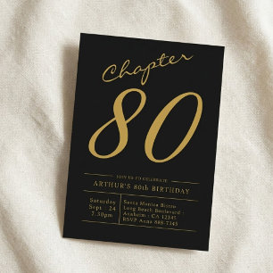 Convite Aniversário de 80 anos do Pai, 80 Anos, Festa Pret