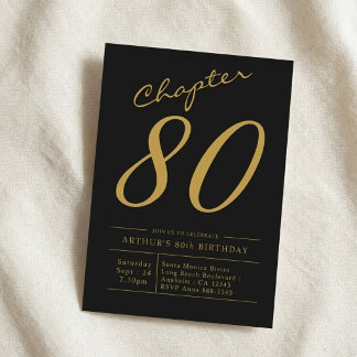 Convite Aniversário de 80 anos do Pai, 80 Anos, Festa Pret