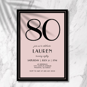 Convite Aniversário de 80 anos Mulheres Moderno Minimalist