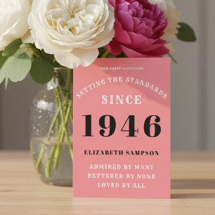 Convite Aniversário de 80 anos Personalizado 1946 Adicione