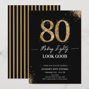 Convite Aniversário de 80 que parece bom