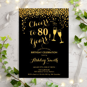 Convite Aniversário De 80 - Saúde A 80 Anos Dourado