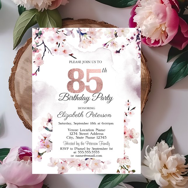 Convite Aniversário de 85 anos da Cherry Blossom (Criador carregado)