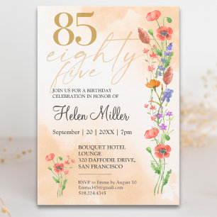 Convite Aniversário de 85 anos da delicada flor silvestre