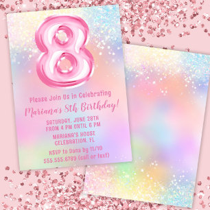 Convite Aniversário de 8 anos do Pink Rainbow