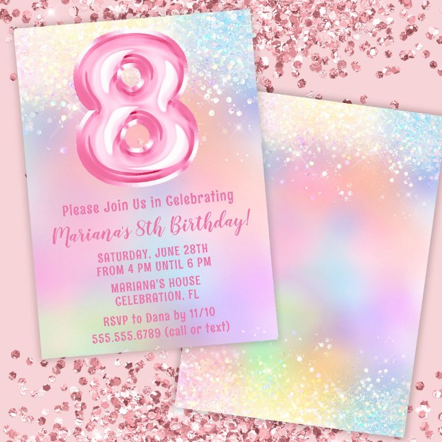 Convite Aniversário de 8 anos do Pink Rainbow (Criador carregado)