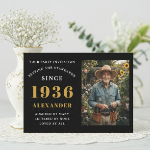 Convite Aniversário de 90 anos 1936 Foto Personalizada em