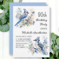 Aniversário de 90 anos do pássaro azul-real flores