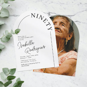 Convite Aniversário de 90 anos Minimalista em Arco