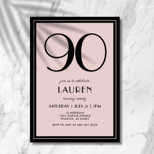 Convite Aniversário de 90 anos Mulheres Moderno Minimalist