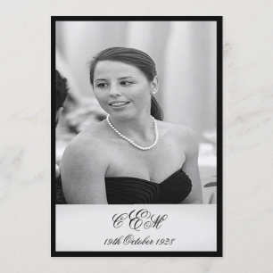 Convite Aniversário de 90 Birthday Elegant Photo Monogram