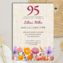 Aniversário de 95 anos Jardim Floral Festa de 95 A