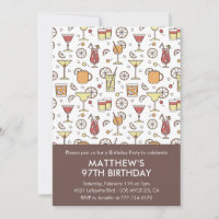 Aniversário de 97 anos de drinks Cocktail elegante
