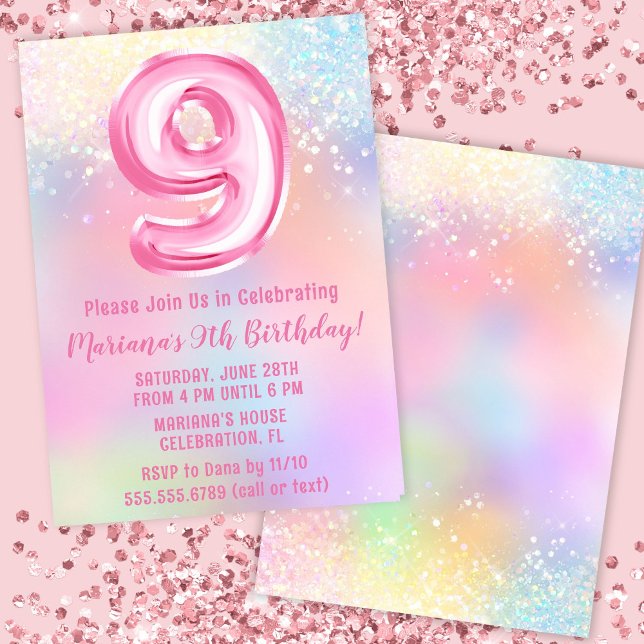 Convite Aniversário de 9 anos do Pink Rainbow (Criador carregado)