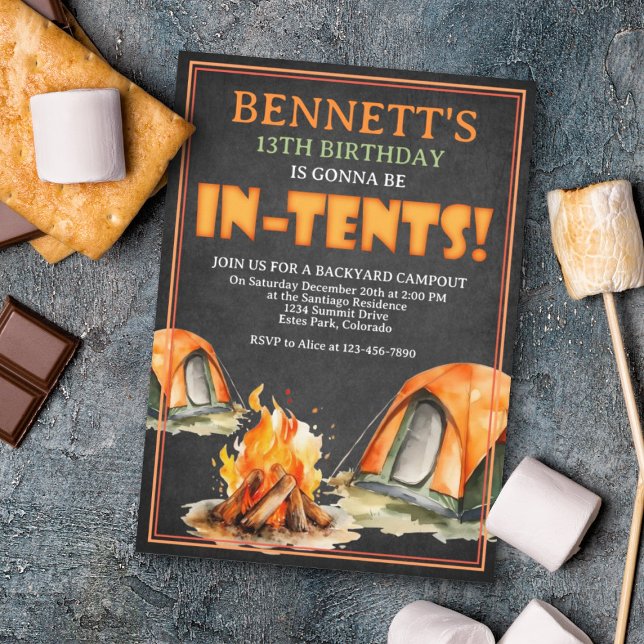 Convite Aniversário de acampamento (Criador carregado)