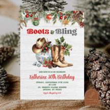 Aniversário de Adulto Bota e Brilho de Natal Disco