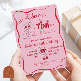Convite Aniversário de Adulto Um Pouco Mais Velho Pink Ret