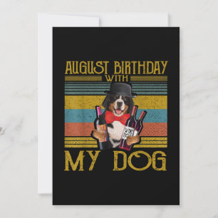 Convite Aniversário de Agosto Com Meu Cachorro Bemese Mout