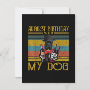 Convite Aniversário de Agosto Com Meu Cachorro Cane Corso 