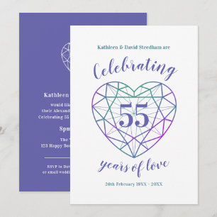 Convite Aniversário de Alexandrita 55 anos de amor convida