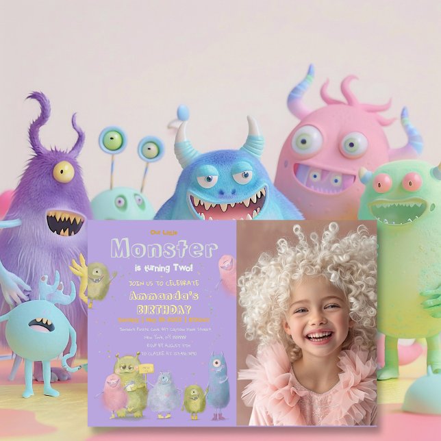 Convite Aniversário de Amigos Engraçado Monstros (Criador carregado)
