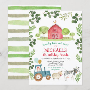 Convite Aniversário de animais da fazenda