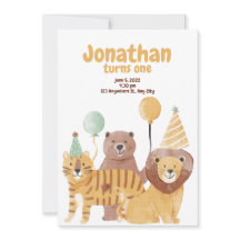 Aniversário de Animais Selvagens Cutes