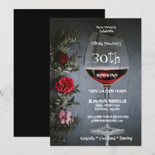 Convite Aniversário De aniversário de 21 anos E Rosa verme