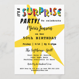 CONVITE ANIVERSÁRIO DE ANIVERSÁRIO DE SURPRESA QUALQUER CO
