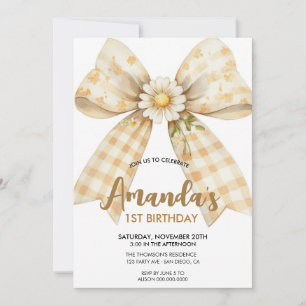 Convite Aniversário de arco de margarida elegante