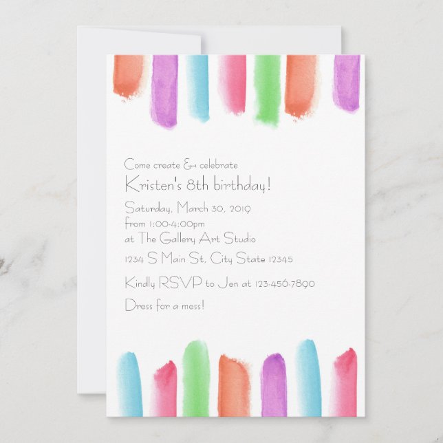 Convite Aniversário de arte (Frente)