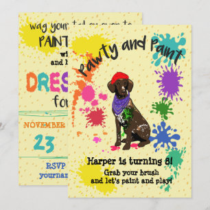 Convite Aniversário de Arte de Ponteiro de Curto-Alvorada 