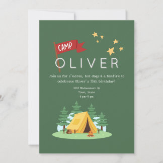 Convite Aniversário de Aventura ao Ar Livre de Campanha