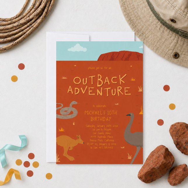 Convite Aniversário de Aventura no Outback (Criador carregado)