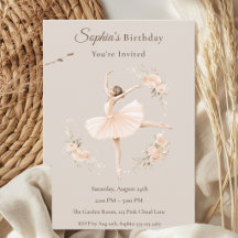 Aniversário de Bailarina Personalizado com Floral 