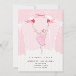 Convite Aniversário de bailarina rosa