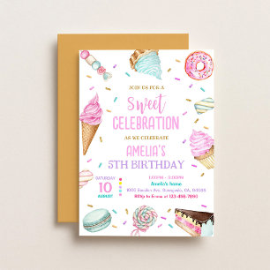 Convite Aniversário de Bailarina Rosa Roxo Dourado