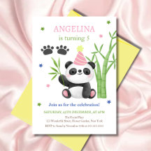 Aniversário de Bambu do Urso Panda Fofo 