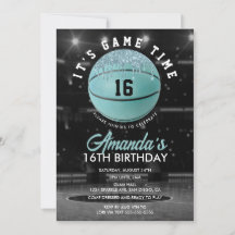 Aniversário de Basquete das Meninas Verde-Azul