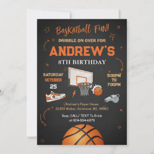 Convite Aniversário de Basquete de Criança Pessoal