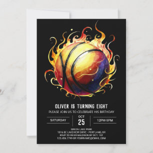 Convite Aniversário de Basquete de Diversão Chic
