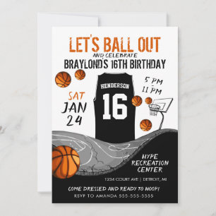 Convite Aniversário de Basquete Esportivo ao Ar Livre