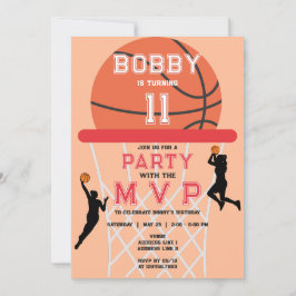 Convite Aniversário de Basquete Jumpman Peach Fuzz