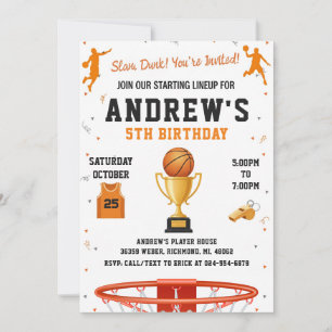 Convite Aniversário de Basquete Pessoal com Foto
